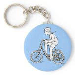 Boy Riding Antique Tricycle Key Chain