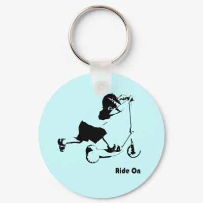 Boy Riding on Scooter Keychain by hmaprk