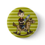 Boy Riding Rocking Horse Buttons