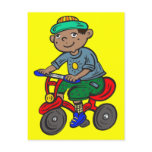 Boy Riding Tricycle Post Card