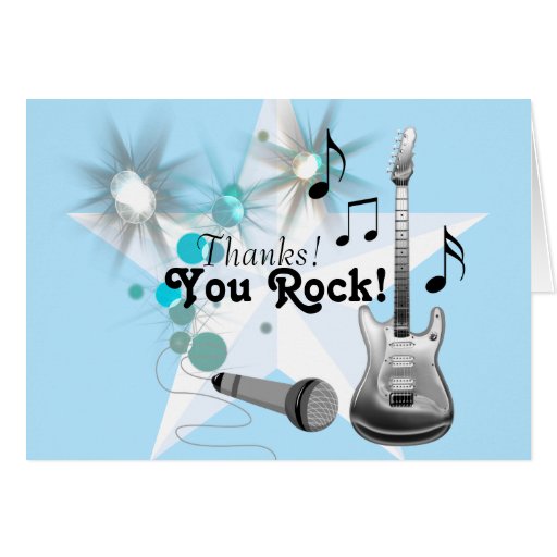 Boy Rock Star Thank You Card | Zazzle