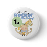 Boy Rockin' 1st Birthday T-shirts and Gifts Button