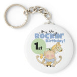 Boy Rockin' 1st Birthday T-shirts and Gifts Keychains