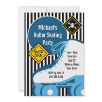 Boy Roller Skating Birthday Party Personalized Invitations