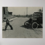 boy roped car large poster