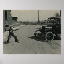 boy roped car large poster