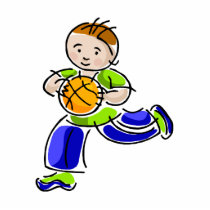 Boy running with ball photo cut outs