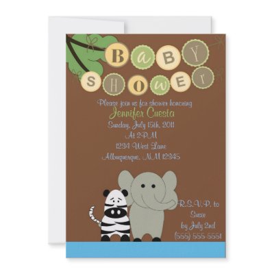 Boy Safari Baby Shower Invitation Card by KuteDsigns