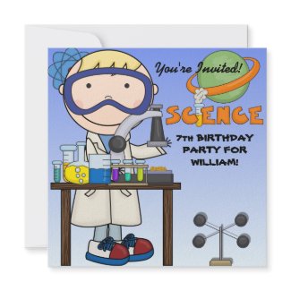 Boy Science Birthday Party Invitation invitation