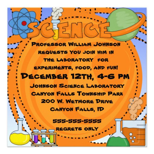 Boy Science Birthday Party Invitation