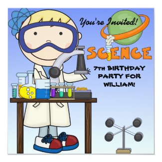 Boy Science Birthday Party Invitation