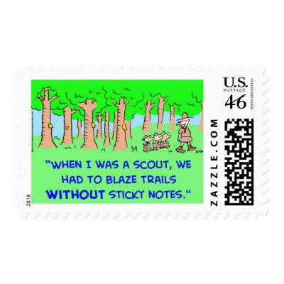 BOY SCOUTS BLAZE TRAIL STICKY NOTES POSTAGE STAMPS by rexfmay