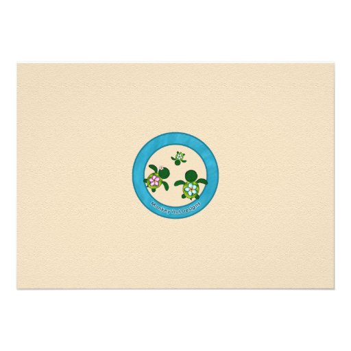BOY Sea TURTLE Baby Shower Invite BLUE (Honu) 02B