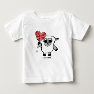 Boy Sheep with Heart Lollipop T Shirts
