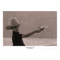 Boy Shooting Toy Gun posters