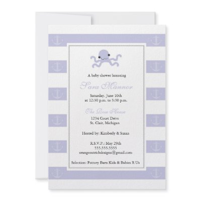 Boy Shower Invitation - Baby Octopus by OrangeOstrichDesigns