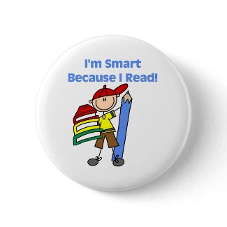 Boy Smart Because I Read button