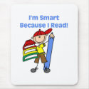 Boy Smart Because I Read mousepads