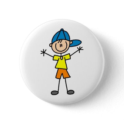 Boy Stick Figure Button by stick_figures