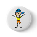 Boy Stick Figure Button