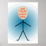 Boy Stick Figure Carnival Cutout Poster