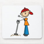 Boy Stick Figure Digging Mousepad
