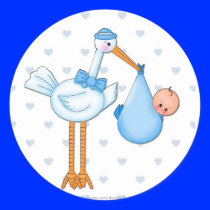 Boy Stork Sticker