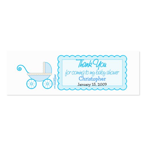 Boy Stroller Baby Shower Favor Tag Business Card Templates (front side)