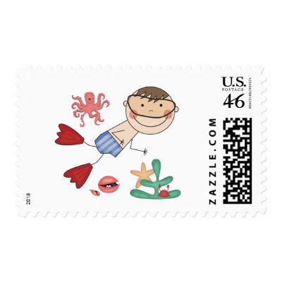 Boy Swimming T-shirts and Gifts Stamp by stick_figures