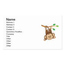 Boy Swinging Monkey Business Card Templates