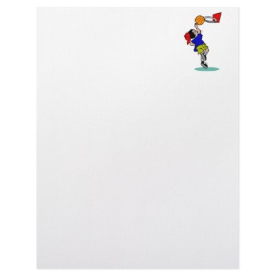 Boy taking shot at rim personalized letterhead by justsports