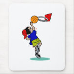 Boy taking shot at rim mouse pad