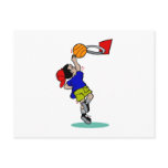 Boy taking shot at rim postcards