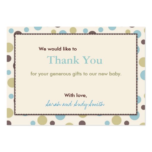 Boy Thank You Note Business Card Template (back side)