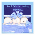 BOY TRIPLETS BABY SHOWER  INVITATION
