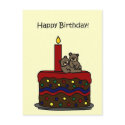 boy twin bears on cake postcards