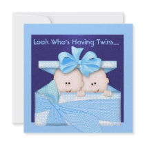 BOY TWINS BABY SHOWER  INVITATION
