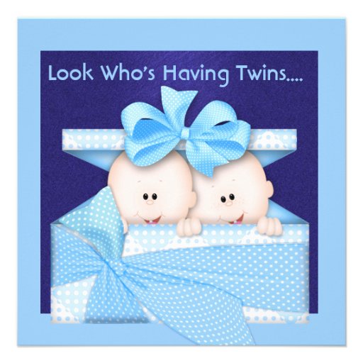 BOY TWINS BABY SHOWER  INVITATION (front side)