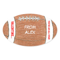 Boy valentine - football sticker with name