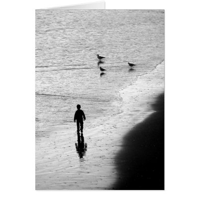 Boy Wading in Surf Card by TominPok
