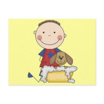 Boy Washing Dog Tshirts and Gifts postcards by stick_figures Boy Washing Dog Tshirts and Gifts postcards