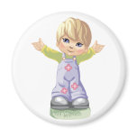 Boy Wearing Overalls Magnet