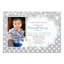 Boy Winter Wonderland Birthday Party Invitation