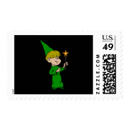 Boy Witch Postage Stamp