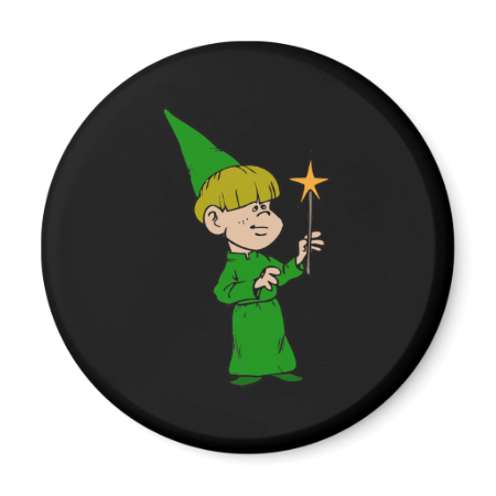 Boy Witch Refrigerator Magnet