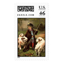 Boy With 3 Dogs postage by clarachandler Boy With 3 Dogs postage
