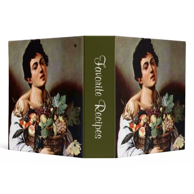 Boy with a Basket of Fruit, Caravaggio 3 Ring Binder by VintageArtPosters