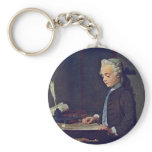 Boy With A Top By Chardin Jean-Baptiste Siméon (Be Key Chain