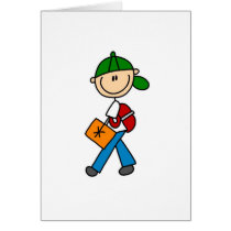 Boy With Backpack Card