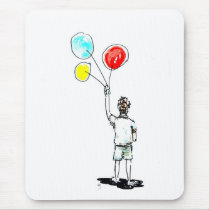 Boy with Balloons Mouse Pad